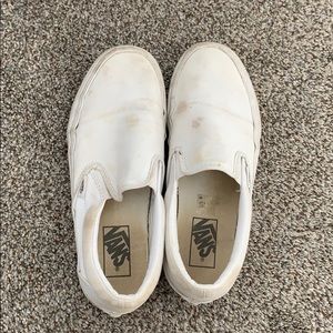 White slip on vans
